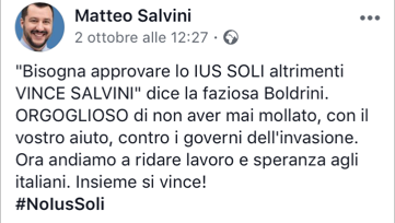 Salvini e Ius Soli
